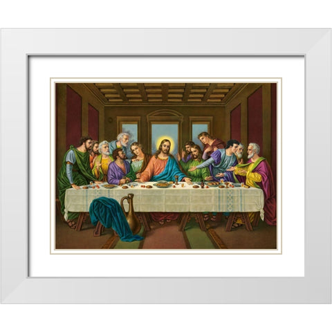 HL. ABENDMAHL White Modern Wood Framed Art Print with Double Matting by Anonymous