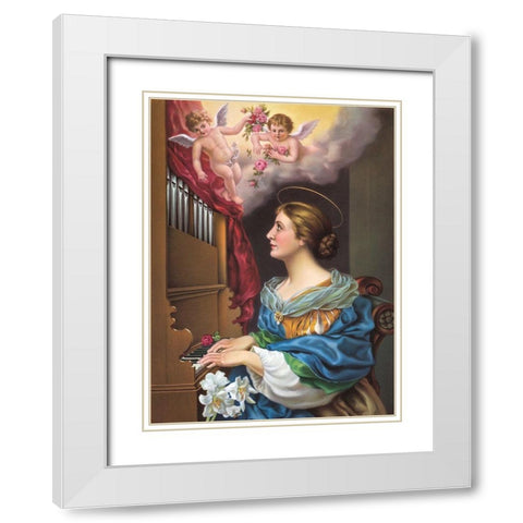 HEILIGE White Modern Wood Framed Art Print with Double Matting by Anonymous