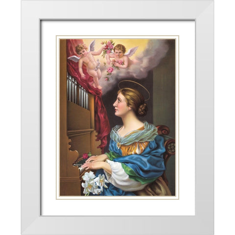 HEILIGE White Modern Wood Framed Art Print with Double Matting by Anonymous