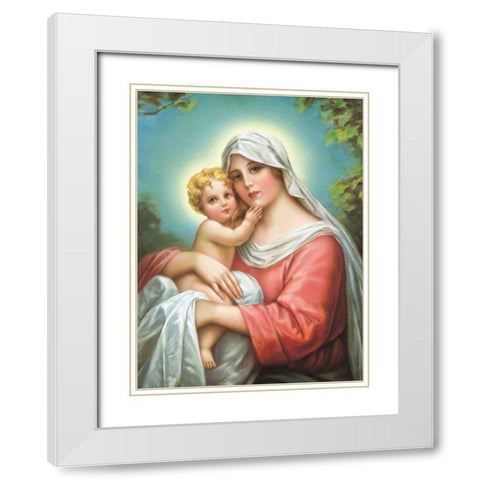 MADONNA White Modern Wood Framed Art Print with Double Matting by Anonymous