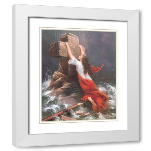 RETTUNG White Modern Wood Framed Art Print with Double Matting by Anonymous