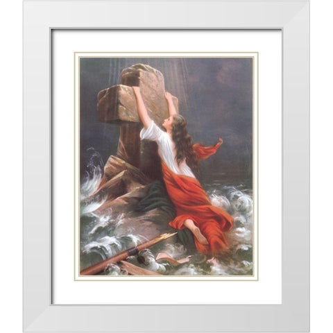 RETTUNG White Modern Wood Framed Art Print with Double Matting by Anonymous