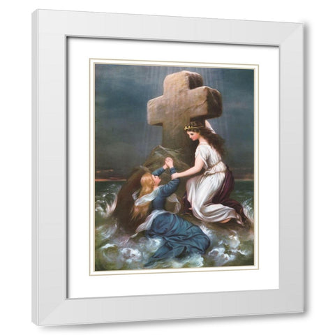 RETTUNG White Modern Wood Framed Art Print with Double Matting by Anonymous