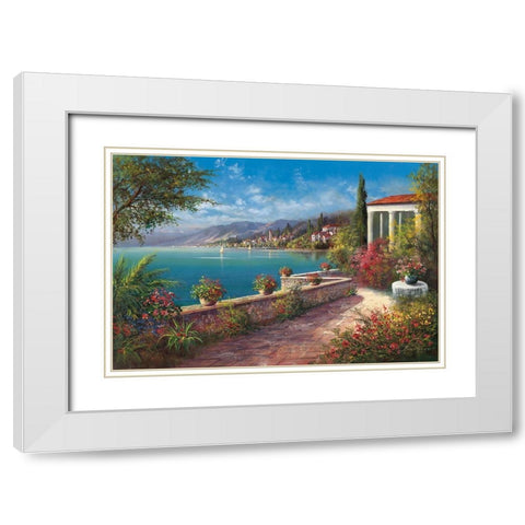 RIVIERA DI LEVANTE White Modern Wood Framed Art Print with Double Matting by Buchner, H.