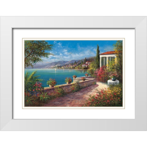RIVIERA DI LEVANTE White Modern Wood Framed Art Print with Double Matting by Buchner, H.
