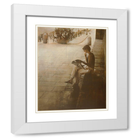 IN PIAZZA VECCIA White Modern Wood Framed Art Print with Double Matting by Sgarbossa, Antonio