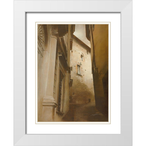 SCORCIO BERGAMO White Modern Wood Framed Art Print with Double Matting by Sgarbossa, Antonio