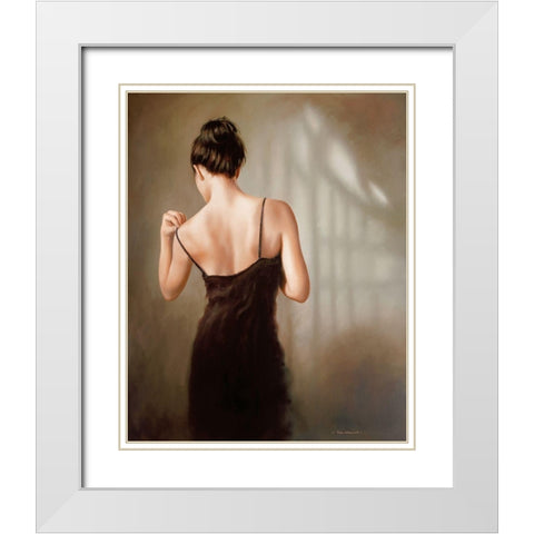 SENSUAL I White Modern Wood Framed Art Print with Double Matting by Worswick, Peter