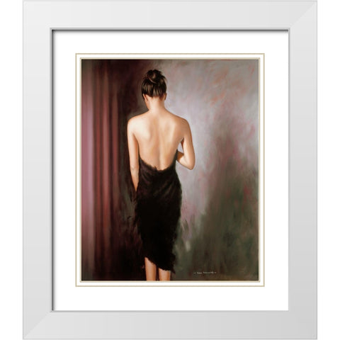 SENSUAL II White Modern Wood Framed Art Print with Double Matting by Worswick, Peter