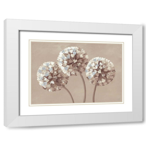 Chocolate Allium Hearts White Modern Wood Framed Art Print with Double Matting by Lake, Kaye