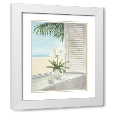 Seaview White Modern Wood Framed Art Print with Double Matting by Moore, Linda