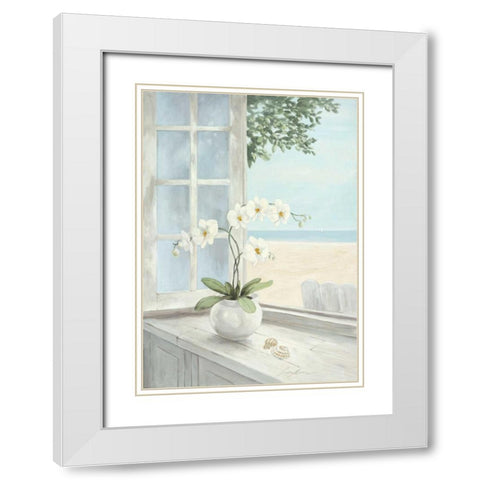 Seashell White Modern Wood Framed Art Print with Double Matting by Moore, Linda