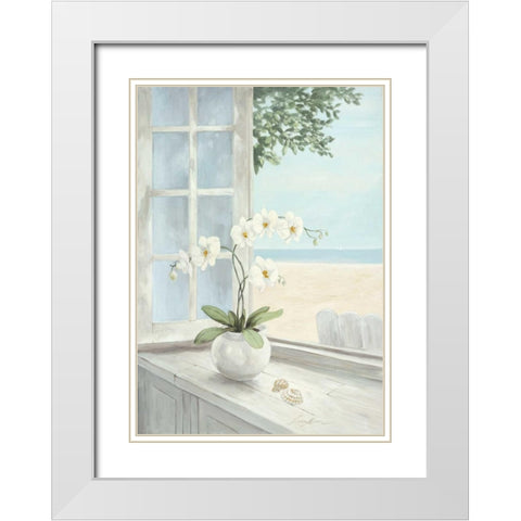 Seashell White Modern Wood Framed Art Print with Double Matting by Moore, Linda
