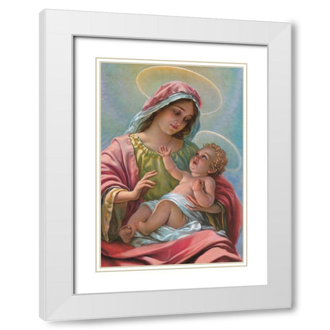 MADONNA White Modern Wood Framed Art Print with Double Matting by Anonymous