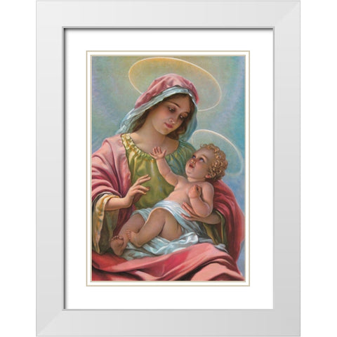 MADONNA White Modern Wood Framed Art Print with Double Matting by Anonymous