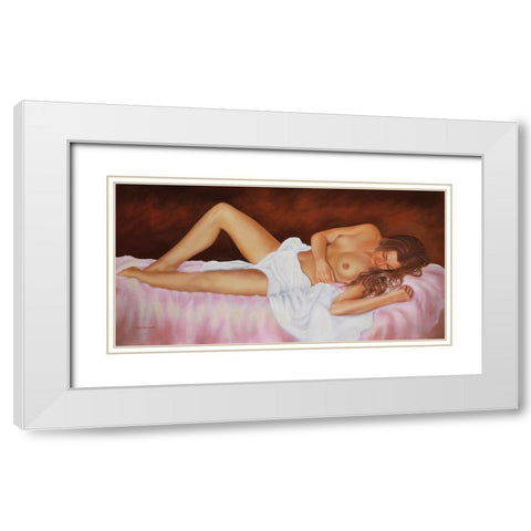 SWEET DREAMS II White Modern Wood Framed Art Print with Double Matting by Worswick, Peter