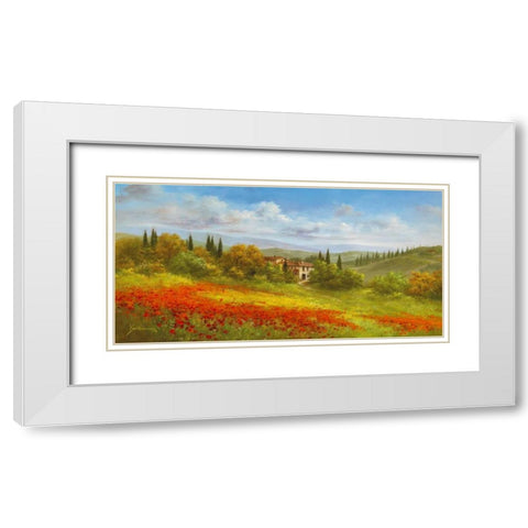 Tuscan Beauty I White Modern Wood Framed Art Print with Double Matting by Schoelnhammer, Heinz