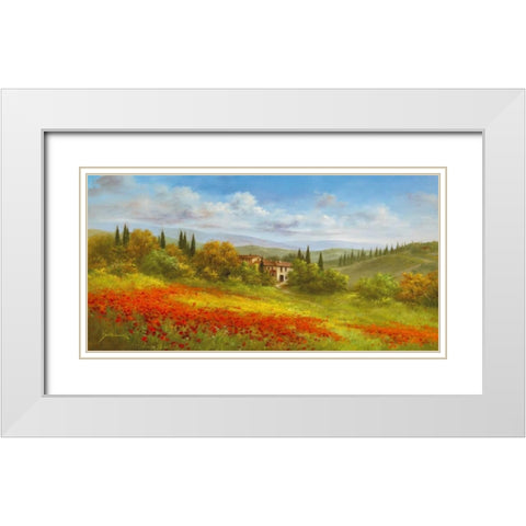 Tuscan Beauty I White Modern Wood Framed Art Print with Double Matting by Schoelnhammer, Heinz