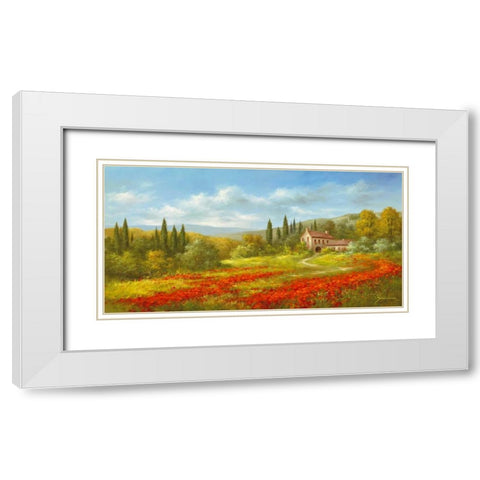 Tuscan Beauty II White Modern Wood Framed Art Print with Double Matting by Schoelnhammer, Heinz