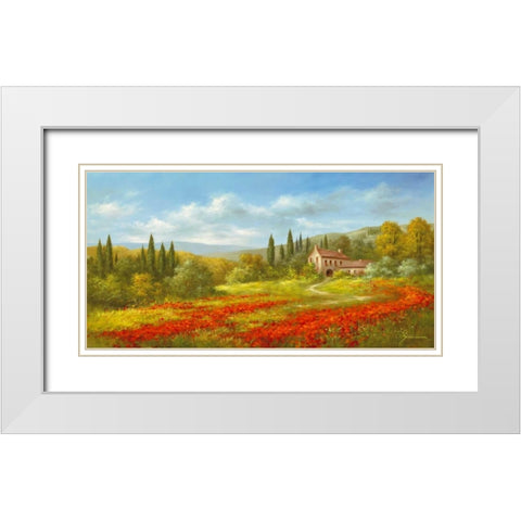 Tuscan Beauty II White Modern Wood Framed Art Print with Double Matting by Schoelnhammer, Heinz