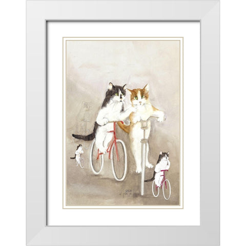 COPERTINA I White Modern Wood Framed Art Print with Double Matting by Moser, Dede