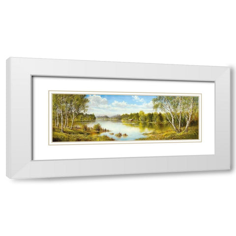 LAKE IN MASUREN I White Modern Wood Framed Art Print with Double Matting by Glassl, Helmut