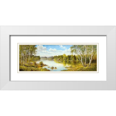 LAKE IN MASUREN I White Modern Wood Framed Art Print with Double Matting by Glassl, Helmut