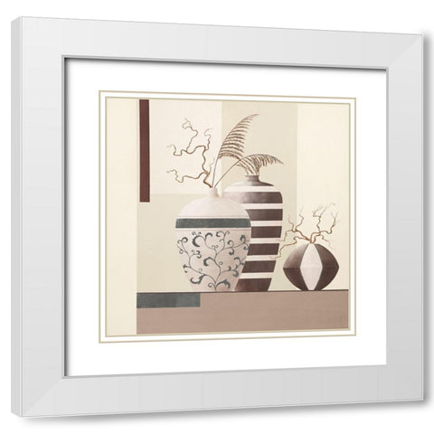 Glamour Twigs II White Modern Wood Framed Art Print with Double Matting by Sedalia, David