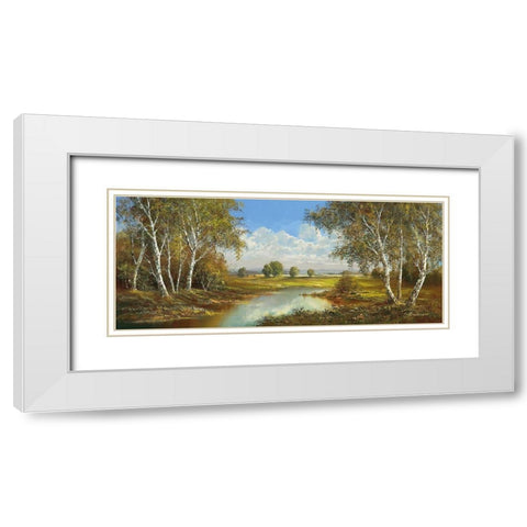SPRING IN HORNI RYBNIKY White Modern Wood Framed Art Print with Double Matting by Buchner, H.