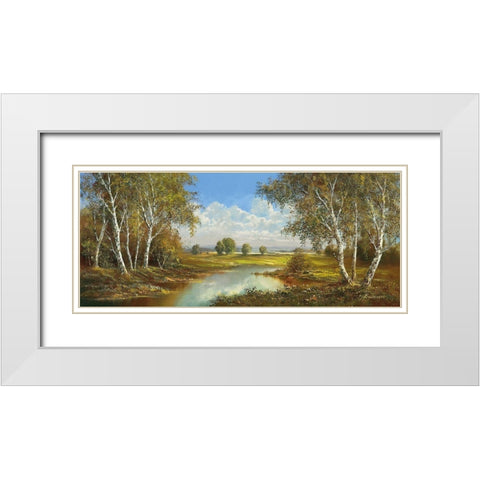 SPRING IN HORNI RYBNIKY White Modern Wood Framed Art Print with Double Matting by Buchner, H.
