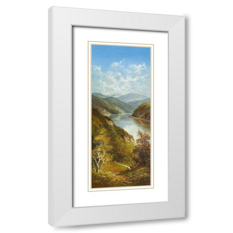 CARPATHIAN RIVER SCENE I White Modern Wood Framed Art Print with Double Matting by Glassl, Helmut
