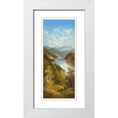 CARPATHIAN RIVER SCENE I White Modern Wood Framed Art Print with Double Matting by Glassl, Helmut