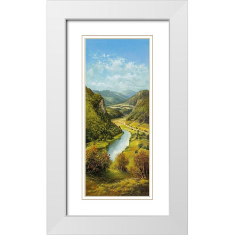 CARPATHIAN RIVER SCENE II White Modern Wood Framed Art Print with Double Matting by Glassl, Helmut