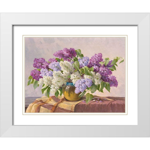 LILAC White Modern Wood Framed Art Print with Double Matting by Krueger, E.