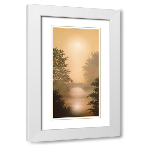 RIVER MIST White Modern Wood Framed Art Print with Double Matting by Walsh, Peter