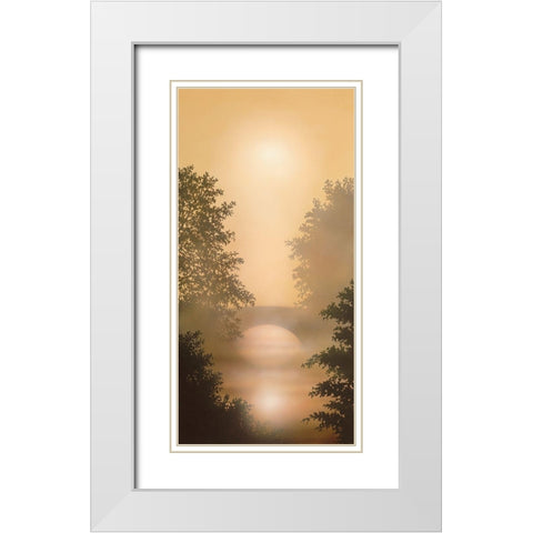 RIVER MIST White Modern Wood Framed Art Print with Double Matting by Walsh, Peter