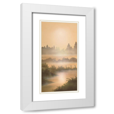 MORNING MIST White Modern Wood Framed Art Print with Double Matting by Walsh, Peter