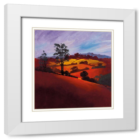 EVENING GLORY White Modern Wood Framed Art Print with Double Matting by Lee, Spencer