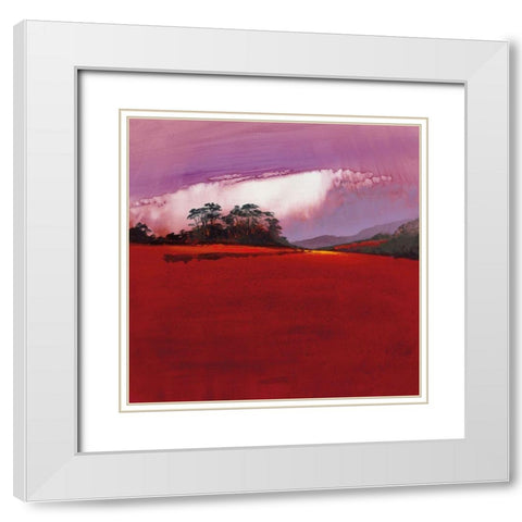 AUTUMN HILLS White Modern Wood Framed Art Print with Double Matting by Lee, Spencer