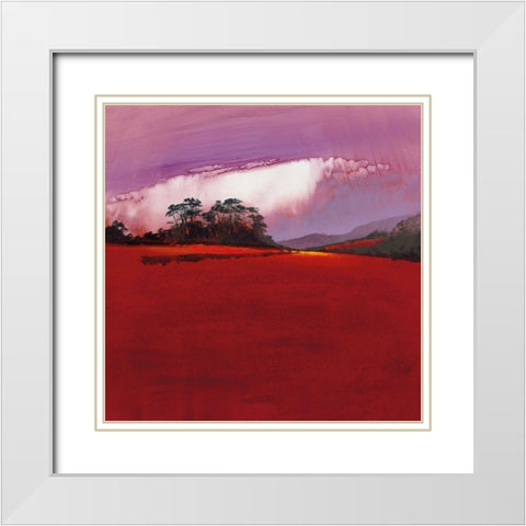 AUTUMN HILLS White Modern Wood Framed Art Print with Double Matting by Lee, Spencer