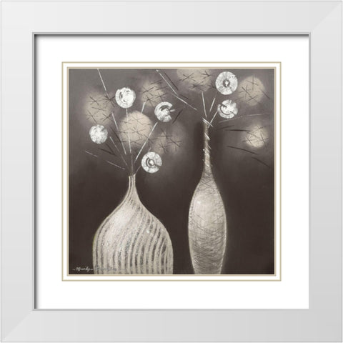 DOMINO I White Modern Wood Framed Art Print with Double Matting by Robertson, Marilyn
