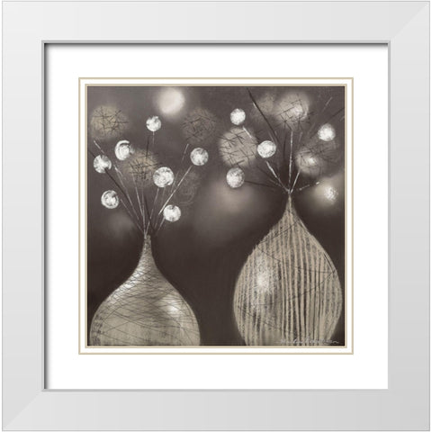 DOMINO II White Modern Wood Framed Art Print with Double Matting by Robertson, Marilyn