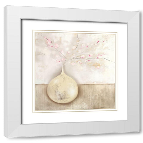 ALMOND BLOSSOM II White Modern Wood Framed Art Print with Double Matting by Robertson, Marilyn