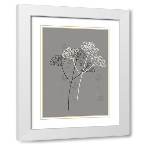 Elementary I White Modern Wood Framed Art Print with Double Matting by Design Show