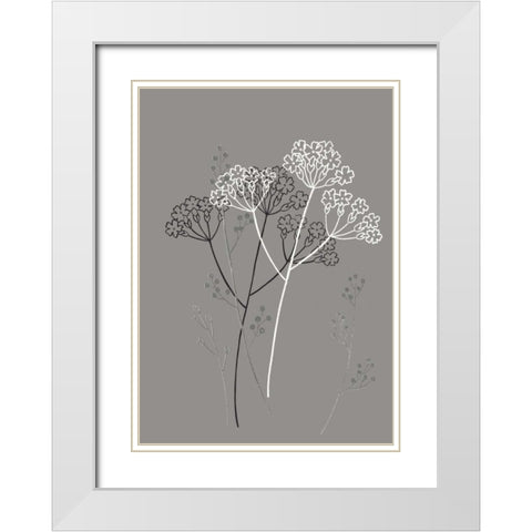 Elementary I White Modern Wood Framed Art Print with Double Matting by Design Show