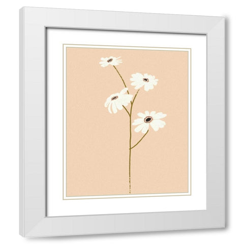 Serene Florals II White Modern Wood Framed Art Print with Double Matting by Design Show