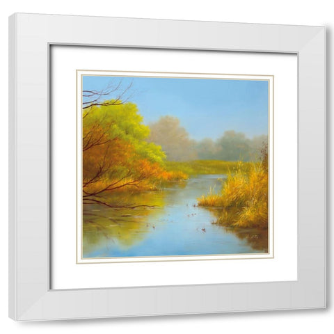 LAVISHNESS I White Modern Wood Framed Art Print with Double Matting by Smith, B.
