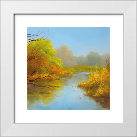 LAVISHNESS I White Modern Wood Framed Art Print with Double Matting by Smith, B.