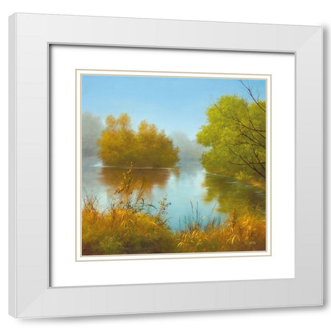 LAVISHNESS II White Modern Wood Framed Art Print with Double Matting by Smith, B.
