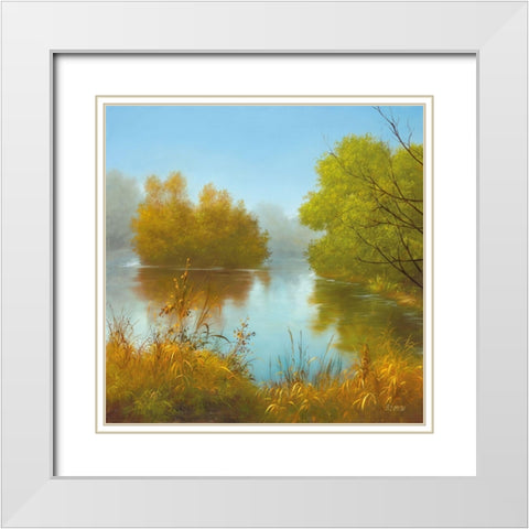 LAVISHNESS II White Modern Wood Framed Art Print with Double Matting by Smith, B.
